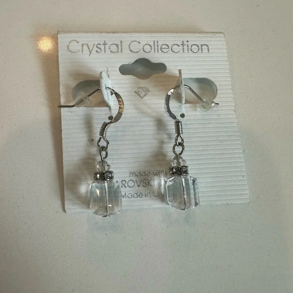 Swarovski Clear Cube Earrings — New Classy